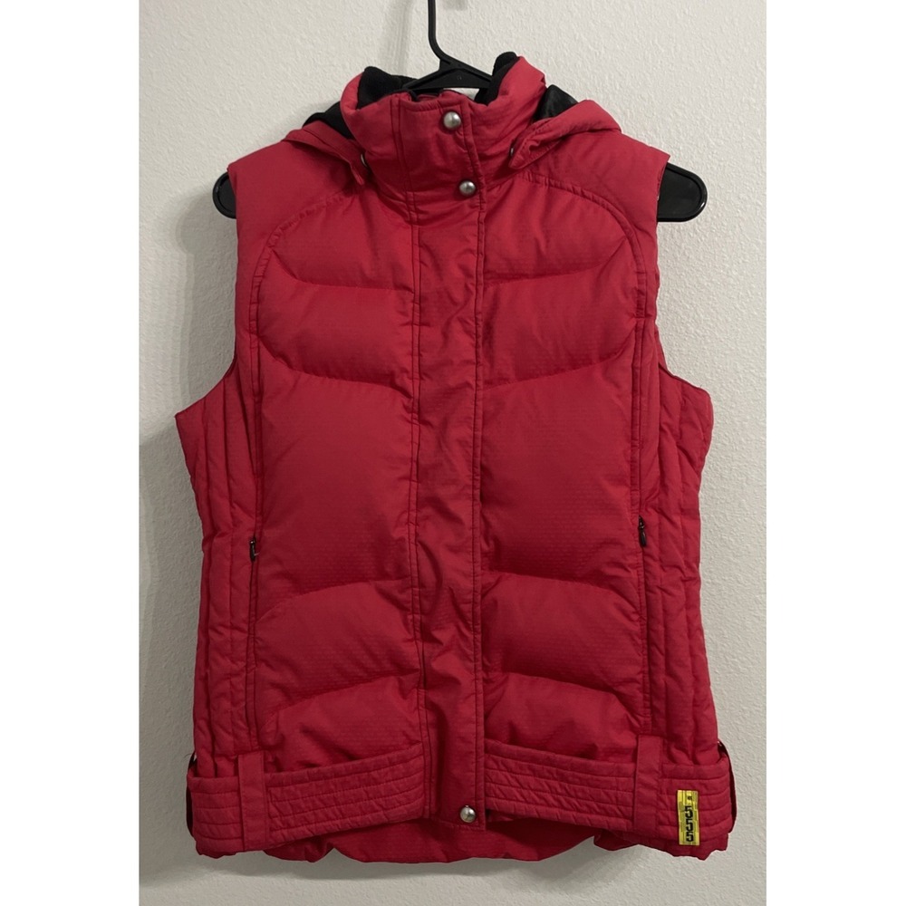Five Fifty Five Women's Hooded Red Down Snowboarding/Ski Puffer Vest Size S